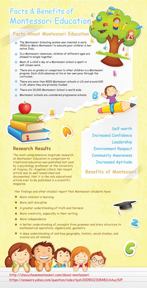 Facts and Benefits of Montessori Education Infographic - http://elearninginfographics.com/facts-benefits-montessori-education-infographic/ Montessori Education Teaching, Montessori Infographic, Montessori Pedagogy, Montessori Theory, What Is Montessori, Child Development Theories, Montessori Quotes, Montessori Curriculum, Educational Theories