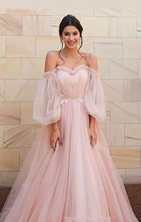 Dresses Puffy Sleeves, Prom Dresses Puffy, Pink Princess Dresses, Ball Gowns For Women, Off Shoulder Prom Dresses, Dresses Puffy, Bridgerton Ball, Formal Evening Dresses Long, Confirmation Dresses