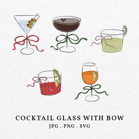 Bow Illustration, Colorful Cocktails, Color Illustration, Dirty Martini, Negroni, Cocktail Glass, Wedding Celebration, Flower Illustration, Creative Process