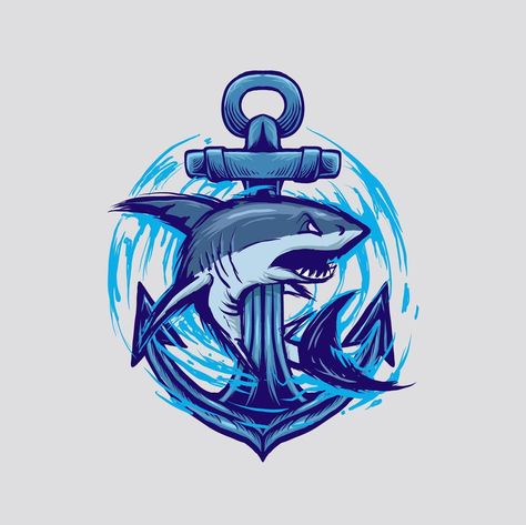 The Shark, Mascot Logo, Vector Illustration