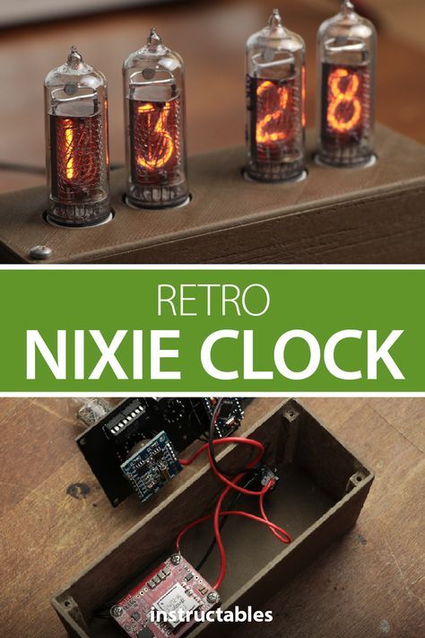 Create a retro nixie clock with a real time clock (RTC) and a custom 3D printed enclosure. #Instructables #electronics #technology #arduinoproject #arduino #microcontroller #3Dprint Diy Gadgets Electronics, Diy Electronics Projects, Electronic Ideas, Cool Arduino Projects, Diy Clocks, Electronic Project, Arduino Projects Diy, Diy Arduino, Computer Projects