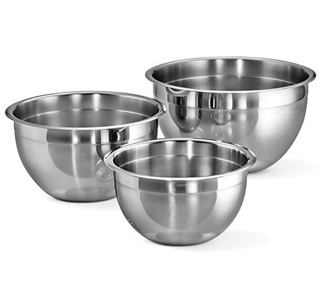 Stainless Steel Mixing Bowls, Mixing Bowls Set, Mixing Bowls, Kitchen Tools And Gadgets, Brushed Stainless Steel, Kitchen Aid, Kitchen Essentials, Kitchen Stuff, Bakeware