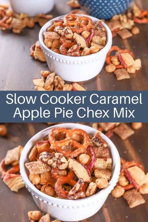 Chex Mix Crockpot Recipes, Snacks Gift Ideas, Slow Cooker Snack Mix Recipes, Apple Trail Mix Ideas, Fall Chex Mix Recipes Crock Pot, Crock Pot Chex Mix Recipes Slow Cooker, Chex Mix Fall Recipes, Pumpkin Snack Mix Recipes, Fall Snack Mixes No Bake