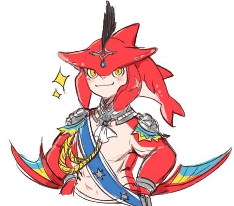 Sidon Fanart, Botw Sidon, Sidon Botw, Sidon Zelda, Sidon Link, Link Sidon, Up Fanart, Link X Sidon, Sidon X Link