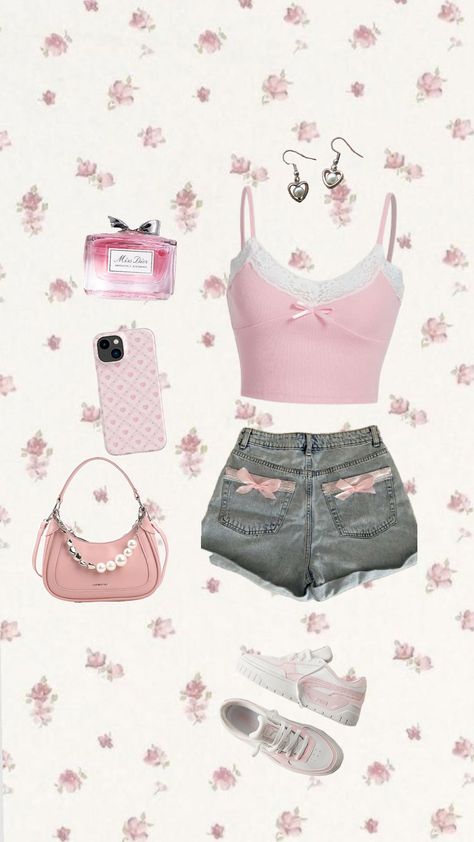 coquette outfit inspo #coquette #outfit #isnpo #pink #bow Summer Outfits Coquette, Coquette Summer Outfits, Outfit Inspo Coquette, 4 Drawing, Coquette Outfits, Formal Chic, Coquette Outfit, Coquette Fashion, Dream Aesthetic