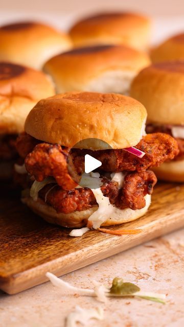 Zoha Malik on Instagram: "Nashville Hot Chicken Sliders - those who get, get it.. those who don’t, are seriously missing out 🌶️  These crispy, spicy and not-for-the-faint-of-heart sliders are made extra special with my favorite @kingshawaiian Original Hawaiian Sweet Slider Buns! They’re the perfect softness against the crunchy chicken. #ad #slidersunday #kingshawaiian  Recipe is linked in bio, or you can comment “I want these” and I’ll dm it to you 🫶🏻  https://bakewithzoha.com/the-best-nashville-hot-chicken-sliders/   #nashvillehotchicken #friedchicken #hotchicken #crispyfriedchicken #spicyfood #feedfeed" Nashville Chicken Sliders, Nashville Hot Chicken Sliders, Hot Chicken Sliders, Nashville Chicken, Crunchy Chicken, Nashville Hot Chicken, Kings Hawaiian, Nashville Hot, Chicken Sliders