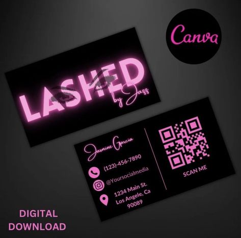 Beauty Business Card Template Professional La Lash Business Cards Design, Lash Business Logo Design Ideas, Lash Extension Business Cards, Lash Cards Business, Lash Tech Logo Ideas, Lash Tech Business Cards, Lash Extensions Business Cards, Lash Tech Name Ideas, Lash Business Names Ideas