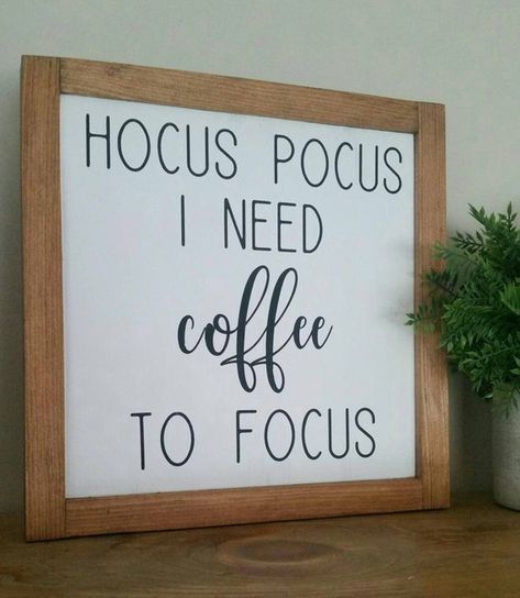 Hocus Pocus I Need Coffee To Focus,Hocus Pocus Sign,Coffee Bar Sign,Halloween Sign,Halloween Decor,Farmhouse Halloween Decor,Coffee Sign Details: 10x10 or 12x12 framed sign Coffee is interchangeable. If you would like it to say something else such as beer,wine,etc. just let us know in the note Focus Hocus Pocus, Café Cubano, Hocus Pocus Sign, Do It Yourself Decoration, Film Decor, Coffee Bar Sign, I Need Coffee, Farmhouse Halloween, Farmhouse Side Table