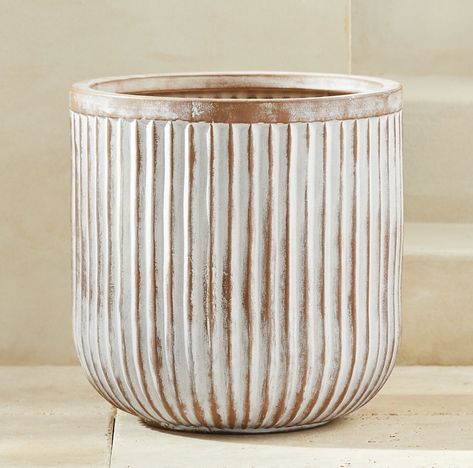 Cb2 Outdoor, Modern Planters Indoor, Fluted Planter, Planters Indoor, Huntington Homes, Rectangular Planters, Diy Chalk Paint, Terracotta Planter, Modern Planters