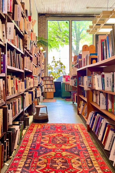 bookstore with ecclectic red rug and plants Asheville Nc Outfits, City In The Mountains, Stores Aesthetic, Beautiful Bookstores, Things To Do In Asheville, Bookstore Aesthetic, Aesthetic Bookstagram, Used Bookstore, Reading Spaces