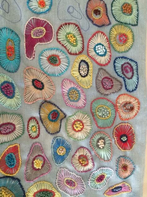 Abstract Embroidery, Textile Art Embroidery, Visible Mending, Pola Sulam, Hand Embroidery Projects, 자수 디자인, Sewing Embroidery Designs, Hand Embroidery Art, Art Embroidery