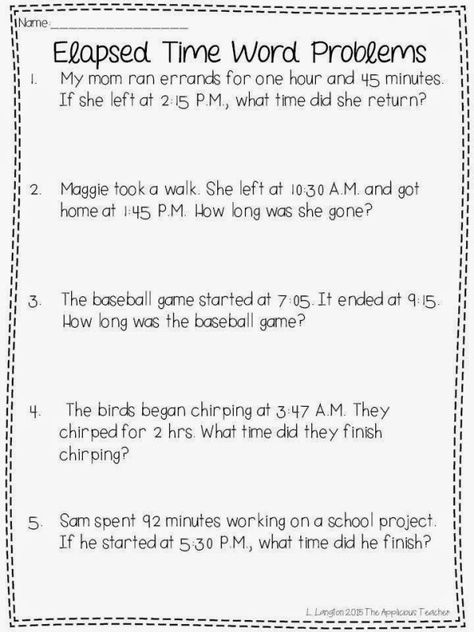 Fun with Elapsed Time and a Freebie - The Applicious Teacher 3rd Grade Time Activities, Time Problems Grade 3, Time Word Problems 3rd Grade, Elapsed Time Worksheets Grade 3, 3rd Grade Elapsed Time, Elapsed Time Activities 3rd Grade, Teaching Elapsed Time 3rd Grade, Elapsed Time 3rd Grade, Elapsed Time Activities