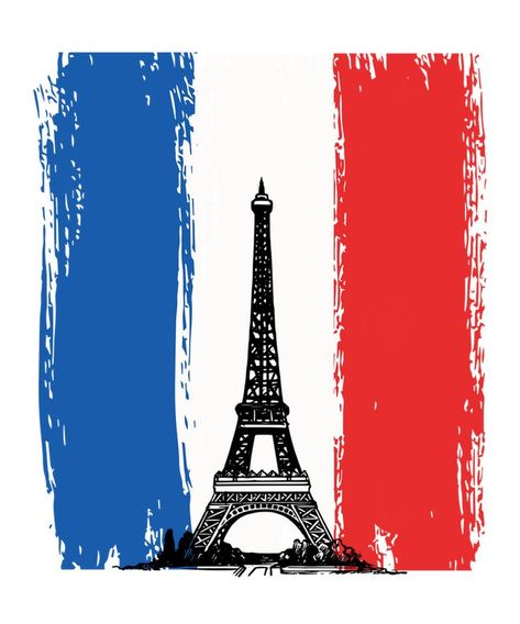 France Flag Wallpaper, France Flag Art, Paris Flag, France Wallpaper, Eiffel Tower Painting, Paris Illustration, French Theme, Paris France Travel, France Flag