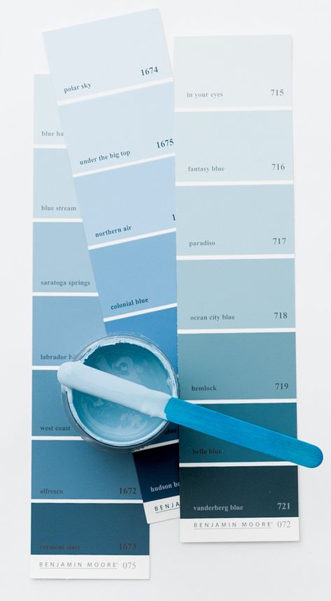 “My favorite blue paint color is Blue Nile by Sherwin-Williams. I’m a water sign and am always drawn to it. The color embodies soothing and intense qualities just like the ocean. It’s perfect—not too blue and not too green.” ~Christy Dillard, Dillard Design Light Sky Blue Paint, Polar Sky Benjamin Moore, Light Color Wall Paint, Sky Blue Paint Colors For Bedroom, Beach Blue Paint Colors, Sky Blue Wall Paint, Blue Paint Interior, Blue Paint Samples, Sky Blue Room