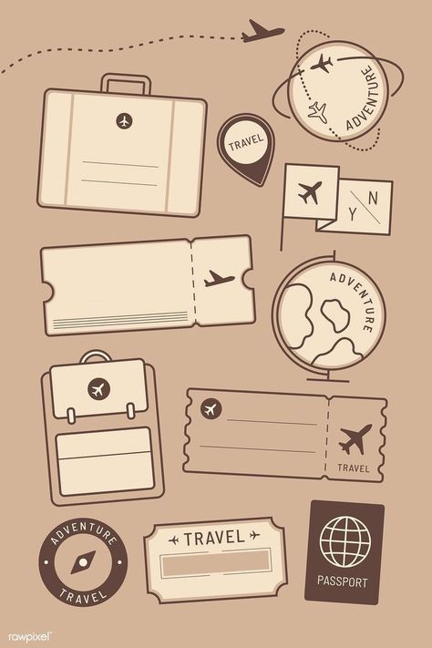 Travel Stickers Printable, Travel Doodles, Penanda Buku, Postage Stamp Design, Travel Journal Scrapbook, طابع بريدي, Travel Stamp, Passport Stamps, Travel Icon