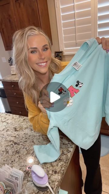 Kylie ochsenbein on Instagram: "DIY Disney pullover for under $10 #disney #diy #jersey #disneyland #utah #sahm" Chenille Patch Sweatshirt Diy, Diy Disney Sweatshirts Patches, Disney Patch Sweatshirt, Diy Disney Sweatshirts, Diy Patch Sweatshirt, Patch Sweatshirt Diy, Diy Jersey, Patch Sweatshirt, Disney Patches