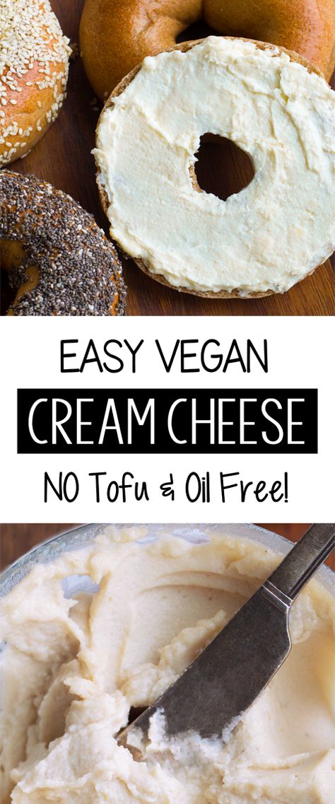 #oilfree #vegancreamcheese #vegan #recipes #healthy #diy #inspiration #lowcalorie #eggfree #dairyfree #food #breakfast #easy Vegan Cream Cheese Recipe, Cream Cheese Recipe, Vegan Cream Cheese Frosting, Vegan Cheese Recipes, Soy Free Vegan, Vegan Cream, Dairy Free Cheese, Desserts Vegan, Vegan Sauces