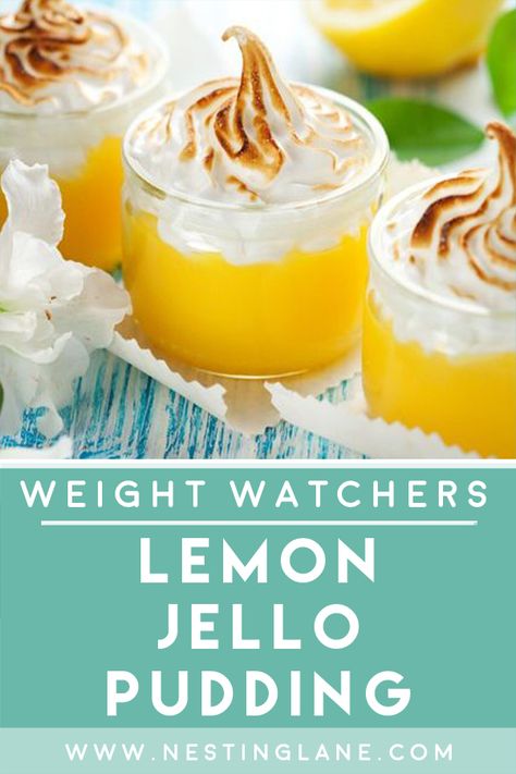 Weight Watchers Lemon Jello Pudding Recipe. An easy and refreshing guilt-free dessert. Made with sugar-free vanilla pudding mix, sugar-free lemon gelatin, water, and fat-free cool whip. Quick and easy 15 minute recipe. This is a great option for summer. Customize this recipe by using your favorite flavor of sugar-free gelatin. Fat free, low carb, low sodium, and low calorie. This dessert is the perfect treat. MyWW Points: 1 Blue Plan and 1 Green Plan, 1 WW Freestyle Points and 1 Smart Point. Low Sodium Desserts, Jello Pudding Recipes, Ww Deserts, Sugar Free Vanilla Pudding, Low Cal Dessert, Jello Dessert Recipes, Low Fat Desserts, Low Sugar Desserts, Lemon Jello