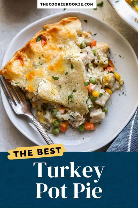 Turkey Pot Pie Easy, Turkey Gravy From Drippings, Pot Pie Recipe Easy, Turkey Pot Pie Recipe, Mediterranean Orzo, Easy Turkey Recipes, Turkey Pie, Pot Pie Recipes, Puff Pastry Crust