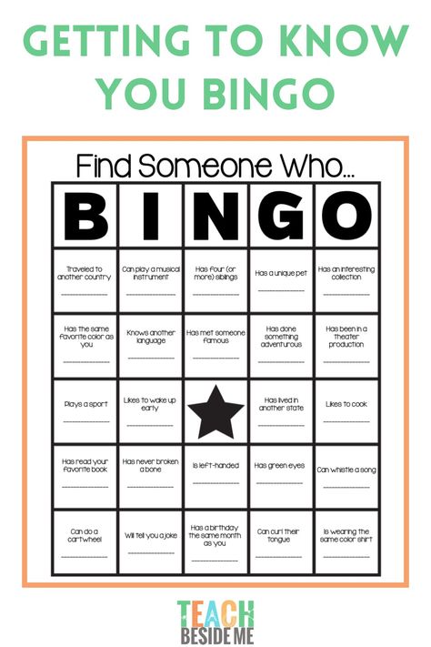 Need a great back to school activity? Try this Getting to Know You Bingo game. It's the perfect ice breaker. Get To Know You Ice Breakers, Parent Ice Breaker Games, Primary Getting To Know You Activity, Get To Know You Bingo Ice Breakers, Get To Know You Bingo Free Printable, Get To Know You Bingo Teens, Ice Breaker Games Adults, Get To Know You Bingo For Adults, Get To Know You Bingo For Women