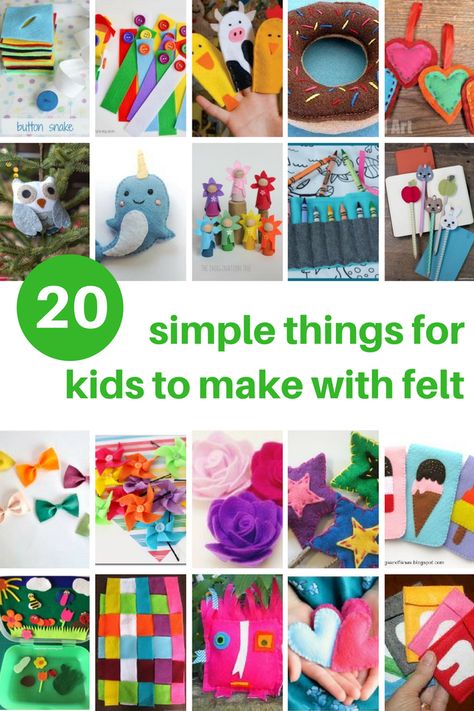 What To Make With Felt, Kids Felt Crafts, Felt Kids Crafts, Simple Felt Crafts, Felt Fabric Crafts, Easy Felt Crafts For Kids, Crafts With Felt, Felt Projects For Kids, Easy Felt Sewing Projects For Kids