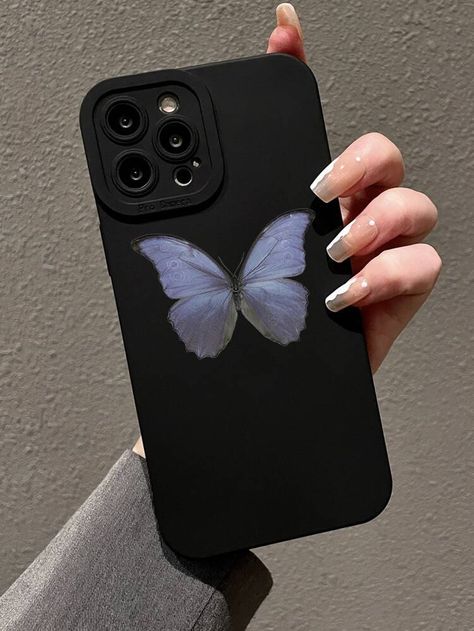 Discover the Butterfly Pattern Phone Case you never knew you needed. At ROMWE. Cute Black Phone Cases, Iphone 11 Cases For Black Phone, Iphone 11 Black Case, Cute Phone Cases Iphone 11, Black Phone Case Aesthetic, Phone Cases For Black Iphone, Black I Phone, Aesthetic Phonecases, Phone Cases Iphone 11