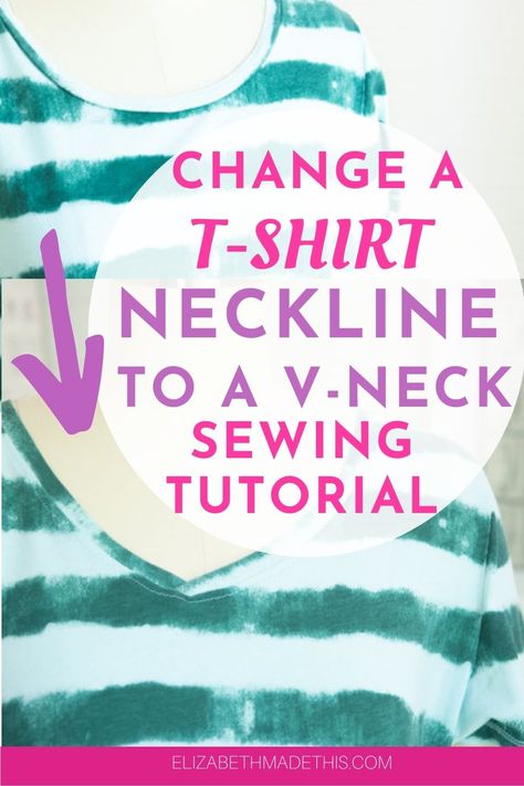 Diy Necklines, T Shirt Refashion, Shirt Alterations, Altered T Shirts, Mending Clothes, Sewing Alterations, Simple Sewing, T-shirt Refashion, Shirt Refashion