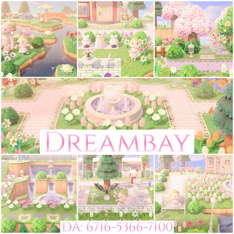 Pastel pink island ACNH ideas inspiration dream code animal crossing Acnh Spring Island Ideas, Animal Crossing Island Inspiration Codes, Fairy Island Animal Crossing Dream Code, Acnh Dream Island Code, Fairycore Dream Address Acnh, Pastelcore Acnh, Animal Crossing Spring Ideas, Dream Island Codes Acnh, Pink Animal Crossing Island Ideas