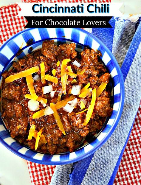 Cincinnati Chili is Chocolate Lover's Chili - This Is How I Cook Chili Recipe With Chocolate, Chocolate Chili Recipe, Amazing Chili, Cincinnati Chili Recipe, Cincinnati Food, Vietnamese Grilled Pork, Cincinnati Chili, Chocolate Chili, Roasted Garlic Chicken