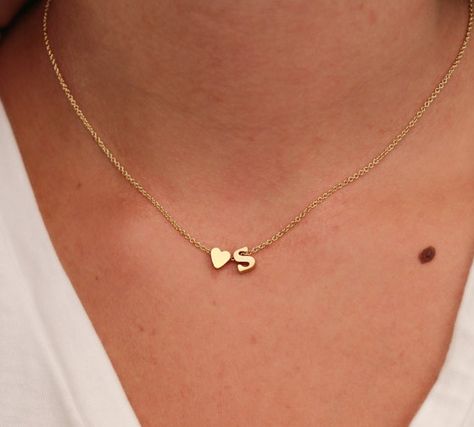 <b>V-day, hooray!</b> S Initial Jewelry, Initial Jewelry Gold, V Initial Necklace, Chain And Pendant Gold, S Necklace Initial, O Necklace, Heart Shaped Diamond Pendant, Hearts Jewelry, Pave Heart Necklace