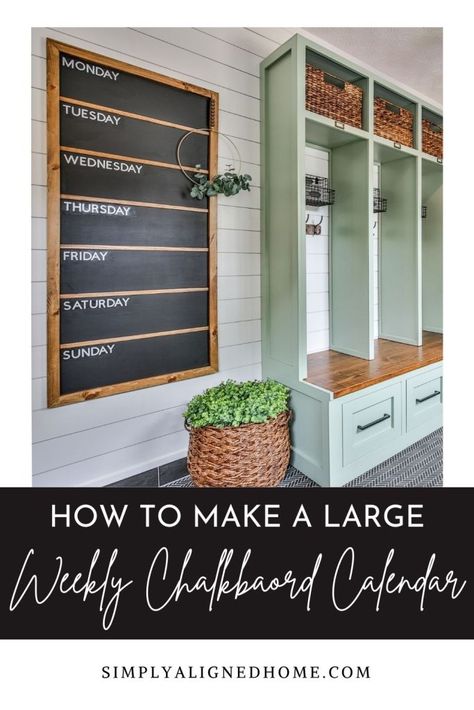 Chalkboard Wall Calendar Diy, Diy Chalk Calendar, Chalk Wall Calendar, Diy Chalkboard Calendar, Large Chalkboard Ideas, Weekly Chalkboard Calendar, Weekly Chalkboard, Chalkboard Wall Calendars, Lobby Wall