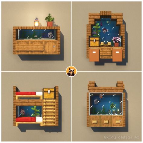 KlayDesign • Minecraft Builder (@klaydesign_mc) • Instagram photos and videos Fish Tank Minecraft, Minecraft Aquarium Ideas, Minecraft Aquarium, Bedroom Minecraft, Minecraft Images, Small Fish Tanks, Minecraft House Plans, Minecraft Cottage, Minecraft House Tutorials