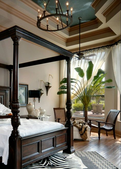 British Colonial Bedroom, West Indies Decor, Colonial Bedroom, Design Ložnic, British Colonial Decor, Colonial Interior, Tropical Bedrooms, Curated Decor, Colonial Design