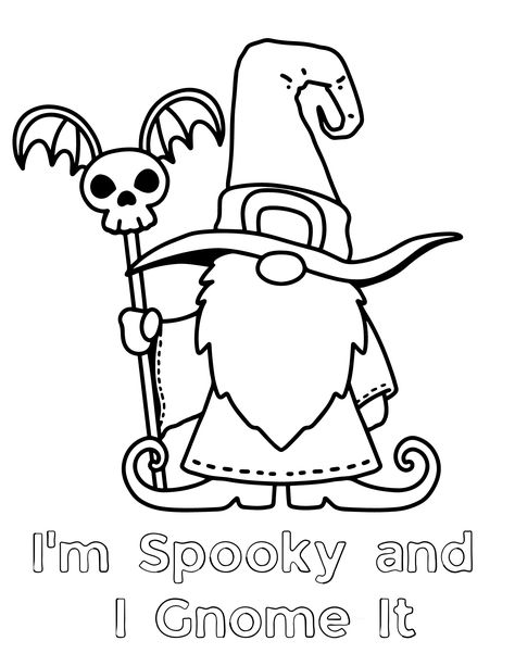 Celebrate the upcoming spooky season with these fun Halloween gnomes coloring pages for kids and adults. Print them for your Halloween. Halloween Gnomes, Haunted Halloween, Printable Coloring Sheets, Family Crafts, Color Activities, Halloween Haunt, Halloween Treats, Halloween Kids, Printable Coloring