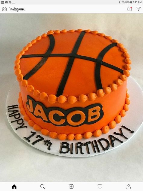 Basketball First Birthday Cake, Basketball Cakes For Boys, Basketball Cake Ideas Boys, Basketball Cakes, Basketball Birthday Cake, Decorating Frosting, Basketball Cake, Boy Birthday Decorations, Basketball Party