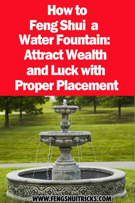 Feng Shui helps balance the energies in homes and workplaces to bring good fortune and harmony. Placing a water fountain in the right spot can enhance positive energy flow, symbolizing wealth, prosperity, and balance. Here’s a detailed guide on how to Feng Shui Water Fountains to attract wealth and luck in feng shui. Feng Shui Outdoor Space, Feng Shui Crystal Placement, Feng Shui Landscape, Feng Shui Garden Design, Feng Shui Fountain, Feng Shui Wealth Vase, Feng Shui Water Fountain, Home Feng Shui Positive Energy, Feng Shui Garden