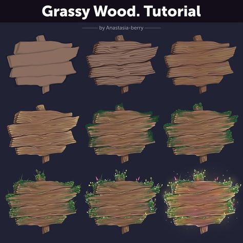 Grassy Wood. Tutorial | Patreon Wood Digital Art, Magic Tutorial, Material Studies, Forest Vibes, Beginner Drawing, Environment Reference, Poses Art, Art Environment, Mushroom Forest