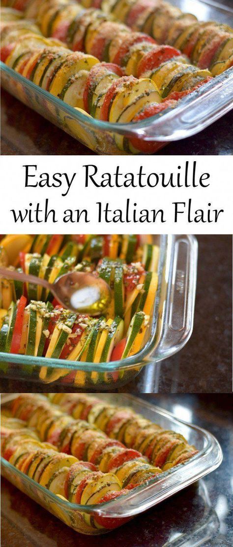 Italian Ratatouille Recipe, Easy Ratatouille Recipe, Easy Ratatouille, Easy Ratatouille Recipes, Ratatouille Disney, Ratatouille Recipe, Summer Vegetables, Summer Veggies, Summer Recipes Dinner