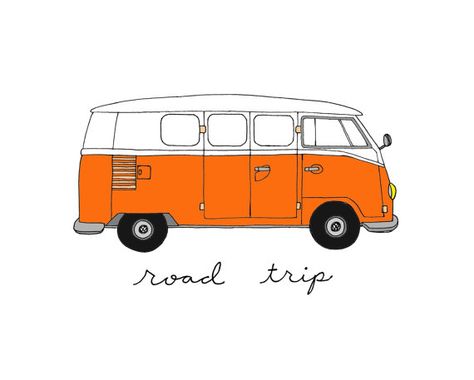 orange color project Vw Cookies, Van Drawing, Bus Drawing, London Illustration, Bus Art, Vw Art, Sketch Watercolor, Combi Volkswagen, Vw Vintage