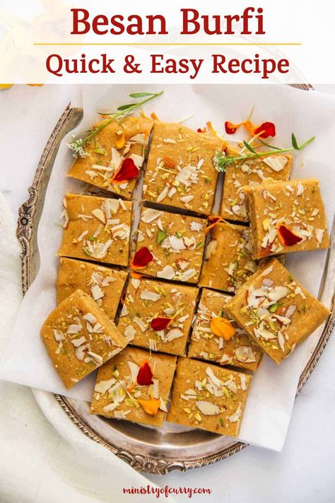 A quick and easy Indian sweet that perfect for festivals like Diwali or Holi or as a treat that your family and friends will keep asking for more. Ministry Of Curry, Coconut Burfi, Barfi Recipe, Cow Ghee, Diwali Food, Slow Roast, Sugar Syrup, Winter Desserts, Indian Sweet