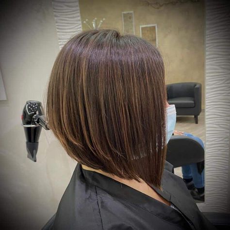 Trendy Chocolate A-Line Bob Hairstyle 1 A Line Bob Medium, A Line Bob With Bangs, Line Bob, A Line Hair, A Line Haircut, Very Easy Hairstyles, Short Layered Bob Haircuts, A Line Bob, Line Bob Haircut