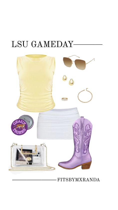 LSU GAMEDAY OUTFIT | Shop the look on LTK #outfitinspo #gameday #gamedayfit #gamedayoutfit #outfit #lsu Gameday Outfit Lsu, Lsu Sorority, Lsu Gameday, Lsu Outfits, Lsu Game Day, Country Concert Fits, Lsu Game, Gameday Fits, College Gameday Outfits