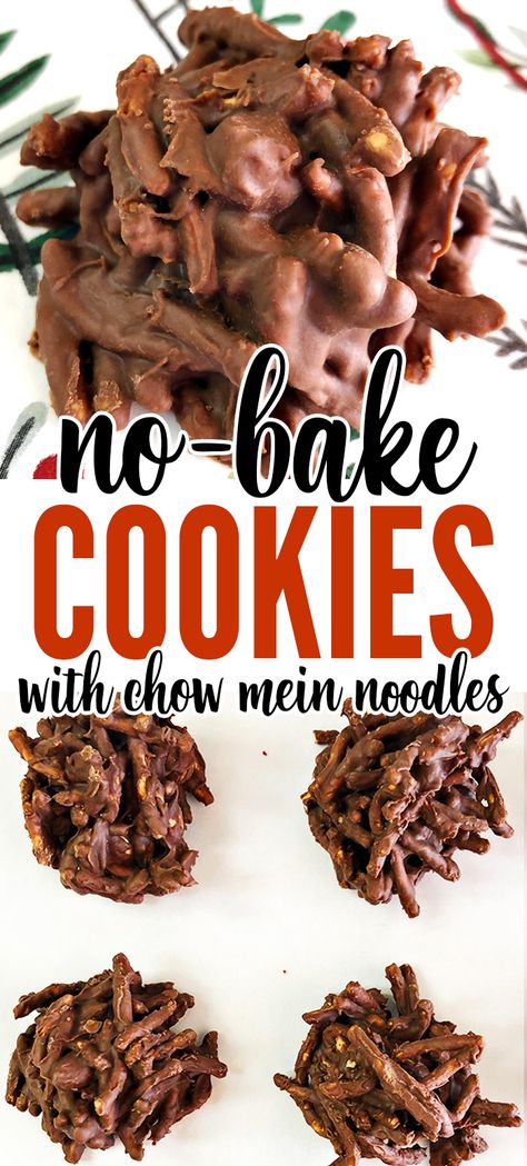 Chow Mein Noodle Cookies, Haystacks Recipe, Healthy No Bake Cookies, Quick Cookies, Peanut Butter No Bake, Chow Mein Noodles, Baking Recipes Cookies, Butterscotch Chips, Bake Cookies