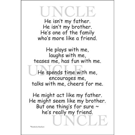 Best Uncle Quotes From Niece, I Miss You Uncle, Uncle Quotes From Niece Love You, Quotes Growing Up, Uncle Poems, Missing Family Quotes, Uncle Quotes, Nephew Quotes, Happy Birthday Uncle