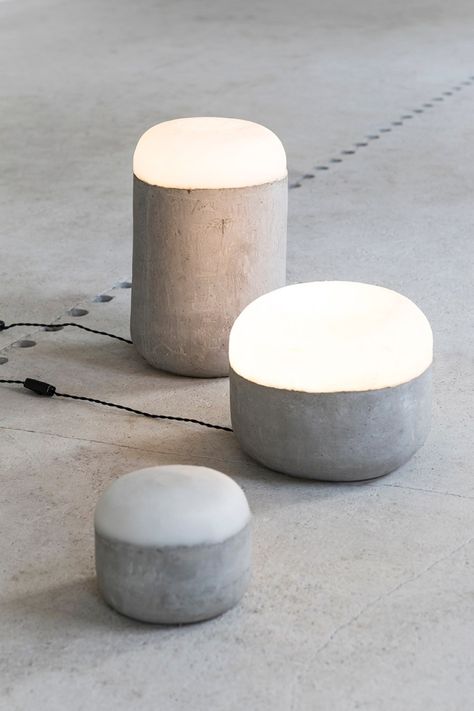 New discoveries and product launches from Maison et Objet 2019 Concrete Lamps, Led Lamp Design, Square Table Lamp, Blitz Design, Concrete Light, Concrete Lamp, Concrete Crafts, Concrete Projects, Concrete Design