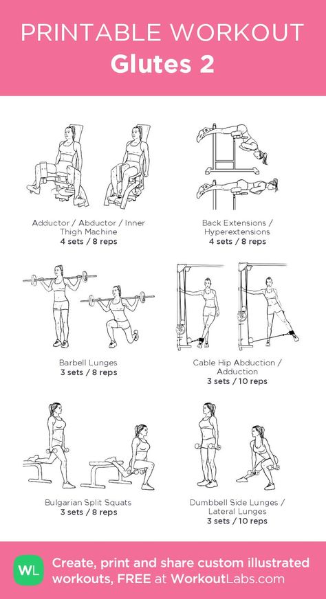 Workouts For Glutes, Weekly Gym Workouts, Glute Workout Routine, Glute Workout Women, Glute Workout Gym, Leg Workouts Gym, Workout Labs, Workout Gym Routine, Printable Workout