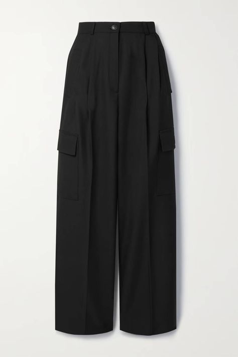 Black wide leg trousers