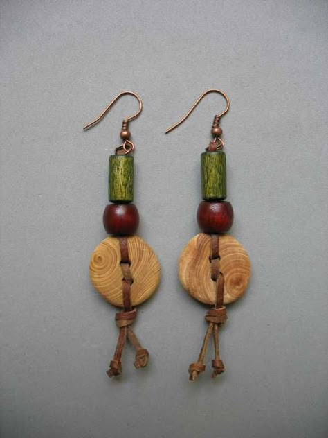 Wood Beads Earrings, Wooden Beaded Earrings, Wooden Beads Earrings, Wooden Earrings Diy Handmade, Wooden Bead Crafts, Diy Wooden Jewelry, Wood Bead Jewelry, Wooden Beads Jewelry, Wooden Earrings Handmade