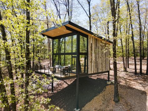 Honeycomb Tiles, Modern Treehouse, Style Hacienda, Branson Missouri, Modern Tiny House, Unique Trees, Container House Design, Modern Cabin, Forest House