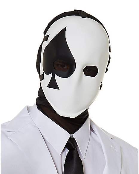 Spade Wild Card Half Mask - Fortnite Fortnite Halloween, Phantom Mask, Face Gear, Creepy Masks, Mens Masquerade Mask, Black Spades, Mask Drawing, Half Mask, Image Swag